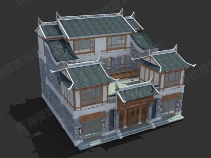 3dmax中式庭院古建