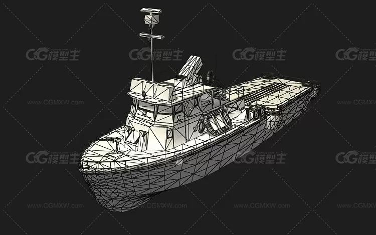 3dmax2011简模军舰战舰铁船九 舰船 快艇-4