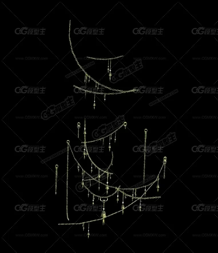 铁链 铃铛 3D模型-1