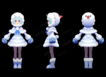 雪人时装_女  3d模型