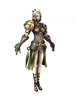 韩国黄发女 3D模型 银甲女战士 女勇士 女士兵