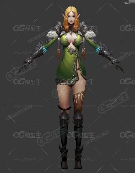 美女呀 3D模型 美女战士美女勇士 女士兵 次时代游戏模型-1