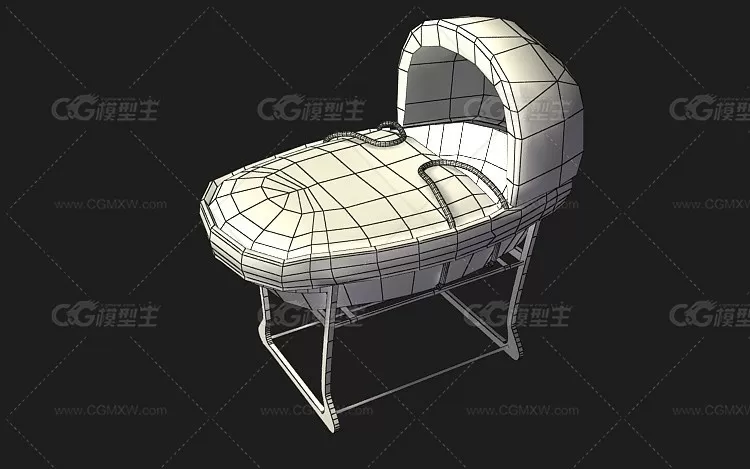 3dmax2011简模写实婴儿床婴儿车-5