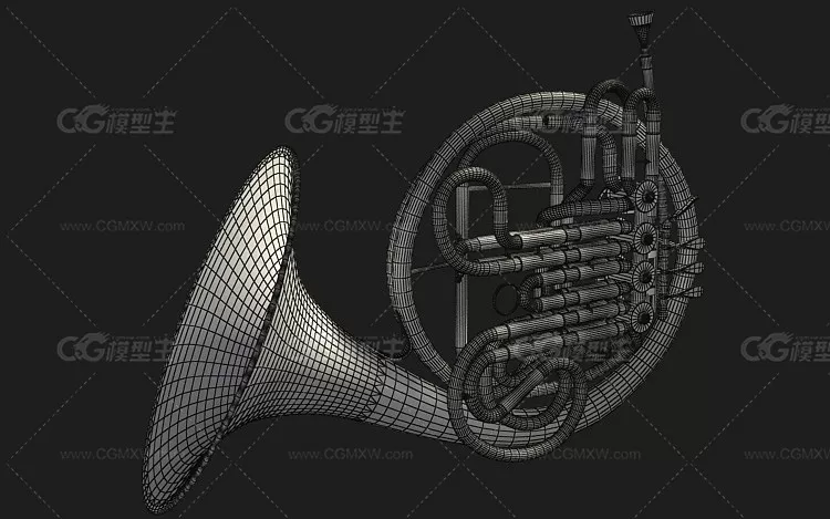 3dmax2011写实金色乐器圆号-2