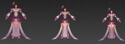 紫色女 3D模型 古装女青年 古代美女