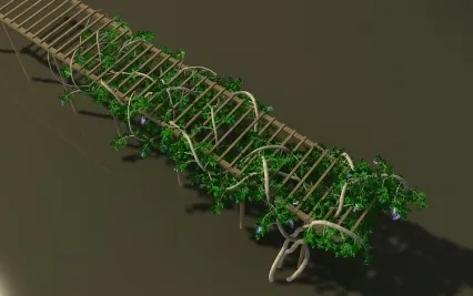 3dmax2011写实紫藤花架藤蔓架子爬山虎七