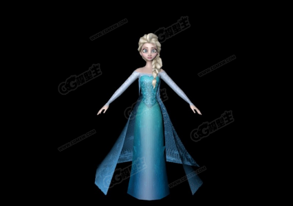 冰雪奇缘女主角模型含绑定Elsa Rig