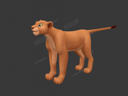 nala-3d模型卡通母狮子 棕色狮子