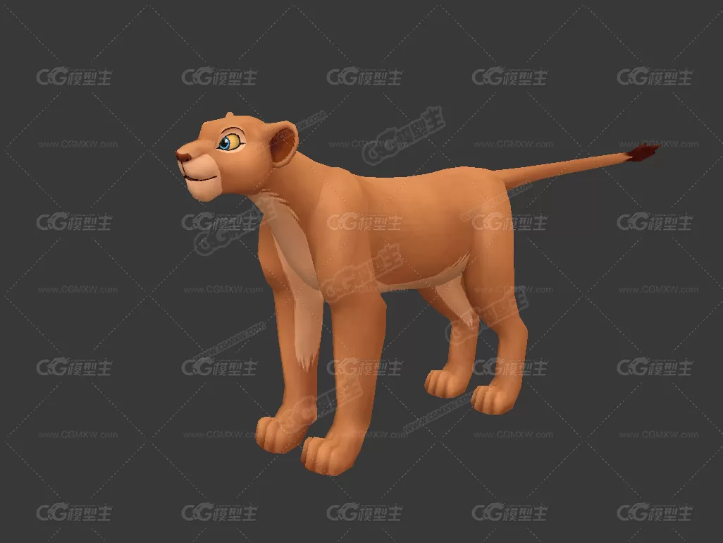 nala-3d模型卡通母狮子 棕色狮子-1