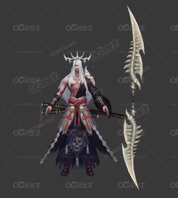 白骨刀-3D模型 妖王 魔王 魔教教主 刀圣 恶魔士兵-1