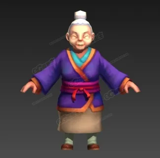 Q版紫衣老奶奶 3D模型
