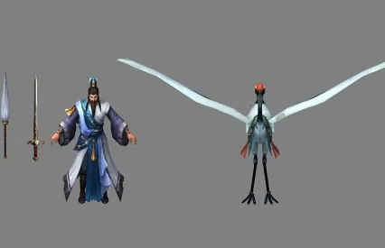 精品三渲二 骑鹤仙人 3D模型