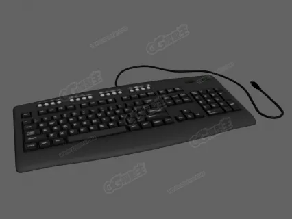 有线黑色键盘 3D模型