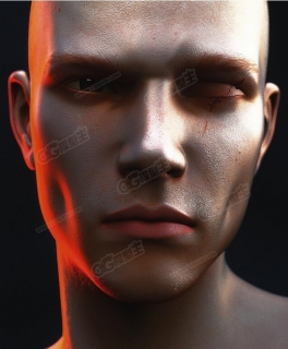 表情严肃的男人头像C4D工程 Serious man portrait C4D engineering