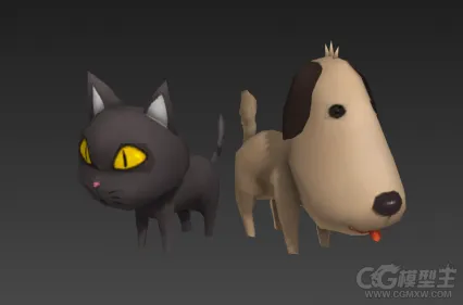 Q版小狗小猫模型