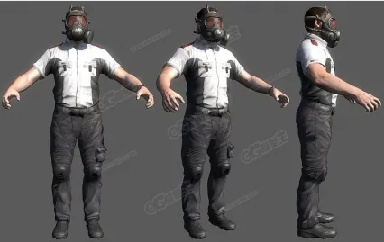 戴防毒面具的男人C4D模型