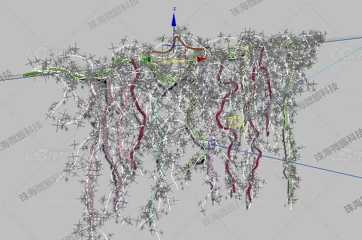 3dmax2011墙上的藤蔓植物爬山虎五MultiScatter插件制作-3