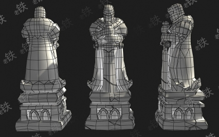 3dmax2011简模骑士雕像雕塑石雕手绘贴图