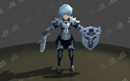 3dmax2011卡通Q版骑士战士十六带骨骼绑定