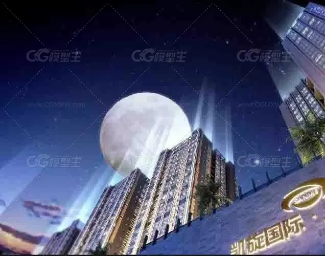 建筑夜景动画镜头-1