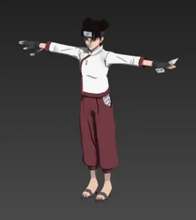 二次元 火影白衣妹子 3D模型