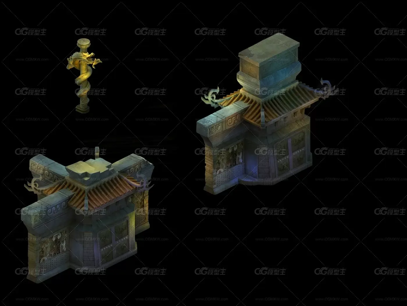 皇陵龙柱3d模型-1
