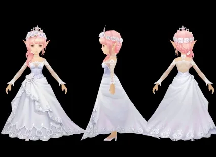 q版现代结婚时装女   3d模型