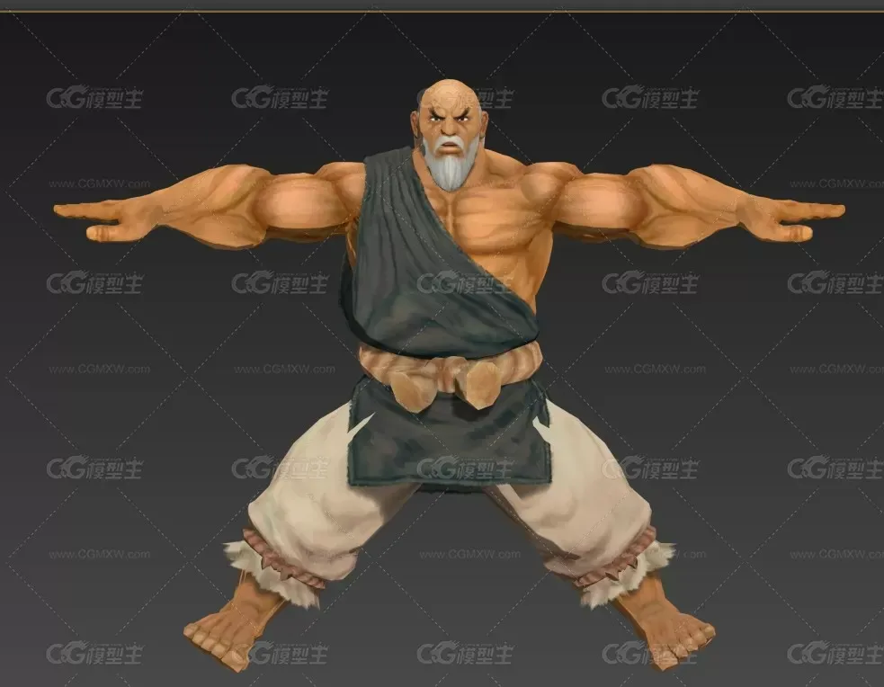 街霸 肌肉老汉 3D模型-1