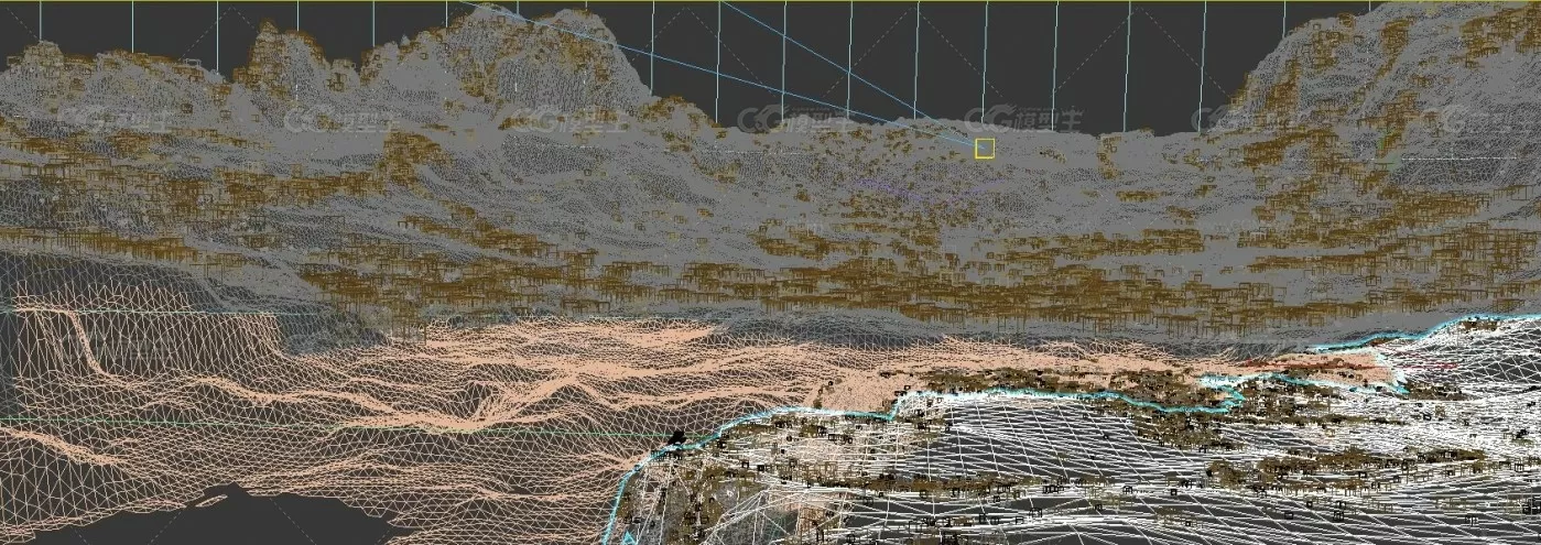 写实场景精细荒漠沙漠绿洲戈壁骆驼湖水3Dmax模型场景源文件-9