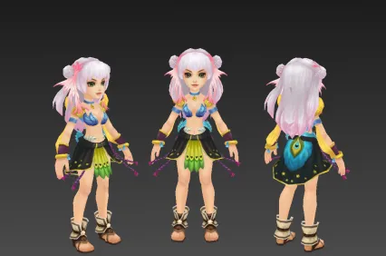 蓝衣女  3d模型