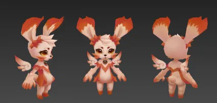 粉色可爱兔  3d模型