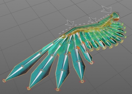 C4D绑定好的翅膀
