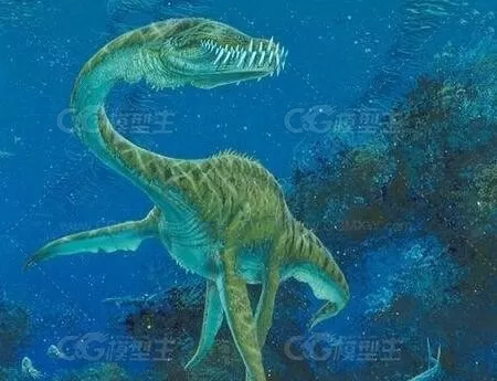 C4D薄片龙模型含绑定Elasmosaurus-1