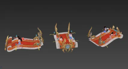 美女飞毯 3d模型