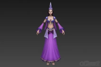 西域跳舞紫衣女 cg模型