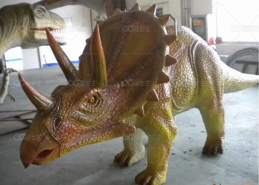 C4D三角龙模型含绑定Triceratops-1