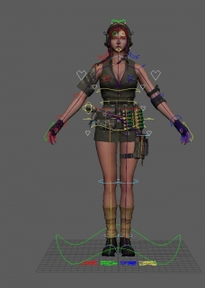 精品手绘 士兵女人 3D模型