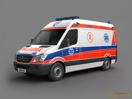 VRAY渲染救护车ambulance模型