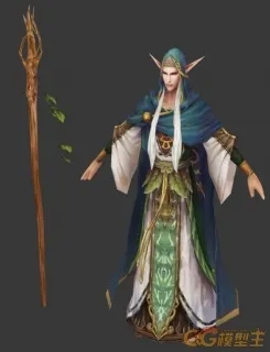 男精灵 法师 3D模型