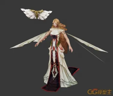白衣 女 天使 3D模型