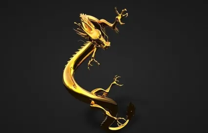 帅酷黄金中国龙模型