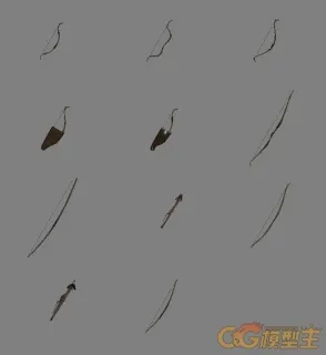 各种弓集合 3d模型