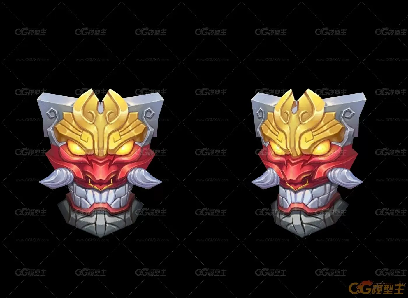 鬼脸盾   3d模型-1