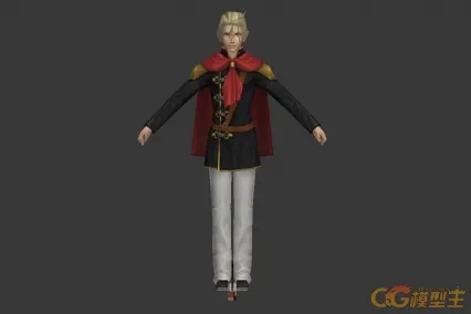 斜金发黑衣男 CG模型免费下载