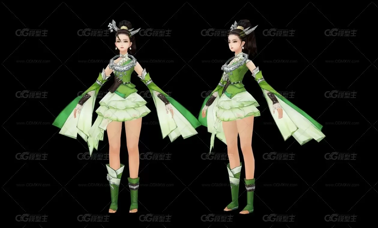 剑侠情缘手游绿衣服女侠NPC-1