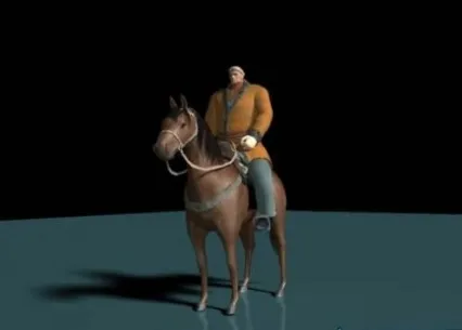 逼真写实蒙古大汉骑马 3D模型