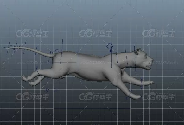 Maya模型 奔跑狮子带动画 3D模型免费下载-1