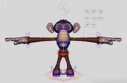 已绑定的可爱小猴子模型 3D模型