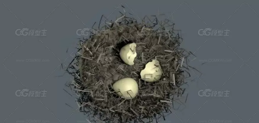 C4D鸟窝模型 Nest 3d model-1