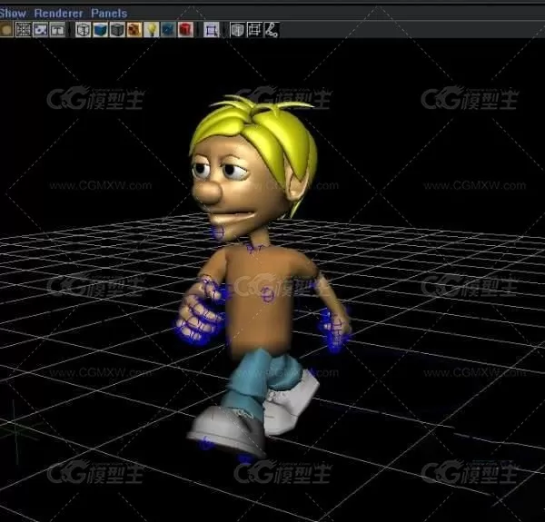 卡通小男孩走路 cg模型-1